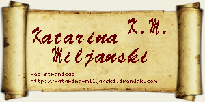 Katarina Miljanski vizit kartica